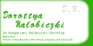 dorottya malobiczki business card